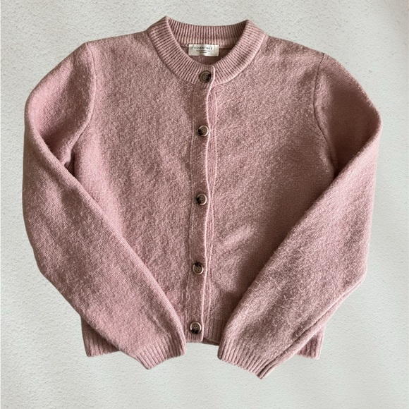 Essentials Sweaters - Essentials Soft Pink Wool coquette feminine preppy Women's Cardigan (not size)